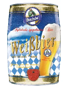 Пиво MONCHSHOF WEISSBIER 5,4% светлое нефильтрованное непастеризованное /бочонок/ 5л*1