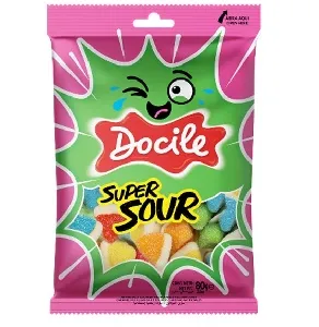 Мармелад DOCILE 80497 супер кислые ПИРАМИДКИ SUPER SOUR Pyramid /пакет/ 80г*24