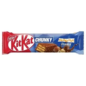 Батончик KITKAT Chunky Hazelnut Roasted хрустящая вафля в молочном шоколаде с кусочками фундука /шоубокс/ 38г*12