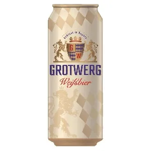 Пиво GROTWERG светлое WEISSBIER алк. 4.9% пшеничное нефильтрованное /жесть/ 0,5л*24