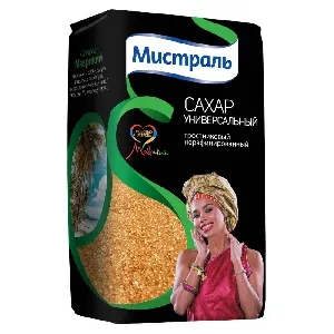 Сахар МИСТРАЛЬ тростниковый нерафинированный Универсальный /пакет/ 900г*12