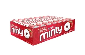 Конфеты DOCILE ROLLY MINTY STRAWBERRY (Мятная клубника) блок 29г*16
