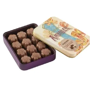 Конфеты AMATLLER 2799 FLORS CAPPUCCINO из молочного шоколада с кремовой начинкой со вкусом капучино ж/б 72г*5