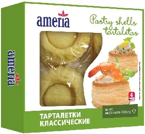 Тарталетки AMERIA класические круглые (4шт в инд. упак) 100г*12