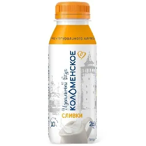 Сливки КОЛОМЕНСКИЕ питьевые пастеризованные с массовой долей жира 10,0% /пэт/ 260мл*4