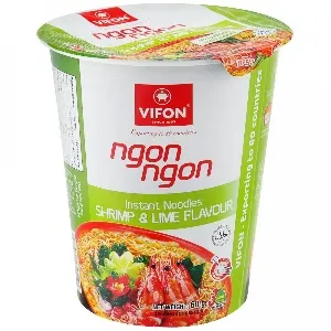 Лапша VIFON быстрого приготовлениия "Креветки и лайм" /стакан/ 60г*24