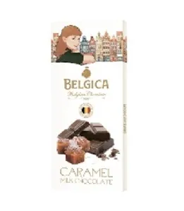 Шоколад BELGICA молочный с карамелью и морской солью плитка 100г*10