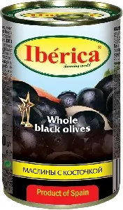 Маслины IBERIKA с косточкой /жесть/ 360г*8