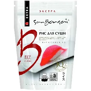 Рис SANBONSAI для суши экстра, для варки в пакетах (3 пак) /зип-пак/ 300г*10