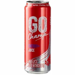 ***Напиток GO Сhamp безалкогольный энергетический газированный со вкусом Арбуза и Грейпфрута /жесть/ 430мл*24