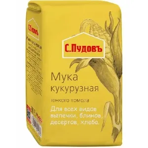 Мука С.ПУДОВЪ кукурузная /бум.пак/ 450г*6