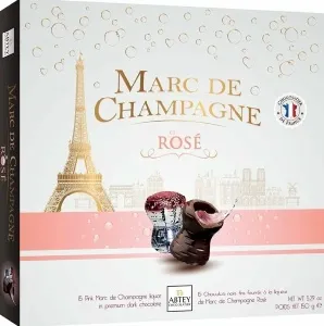 Конфеты ABTEY - MOMENTS CHAMPAGNE ROSE 15 бочонков из темного шоколада с розовым шампанским /картон/ 150г*9