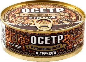Осетр ECOFOOD с гречкой в оливковом масле /жесть/ 290г*8 Осетр ECOFOOD с гречкой в оливковом масле /жесть/ 290г*8