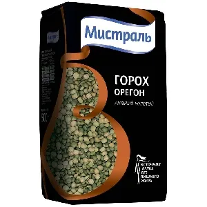 Горох МИСТРАЛЬ шлифованный колотый Зеленый Орегон /пакет/ 500г*12