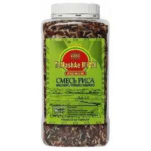 Смесь риса TaMashAe MIADI PREMIUM красного, черного и бурого /банка/ 1кг*12