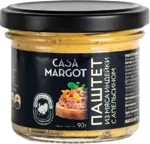 Паштет CASA MARGOT из мяса индейки с апельсином /стекло/ 90г*10
