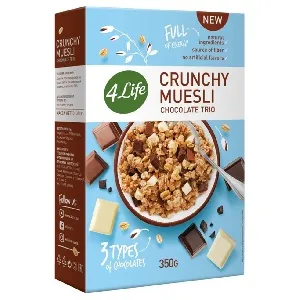 Мюсли 4LIFE хрустящие Chocolate trio /картон/ 350г*16