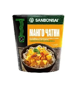 Лапша SANBONSAI рисовая под соусом "Манго чатни" /картон/ 123г*24 Лапша SANBONSAI рисовая под соусом "Манго чатни" /картон/ 123г*24