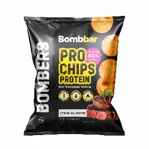 Чипсы BOMBBAR протеиновые со вкусом "Стейк на гриле" /пакет/ 50г*6