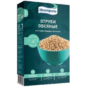 Отруби МИСТРАЛЬ Овсяные /картон/ 400г*12