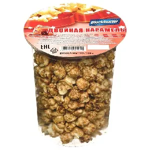 Попкорн BLOCKBUSTER двойная карамель (ГОТОВЫЙ) /стакан/ 100г*14