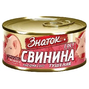 Свинина ЗНАТОК тушеная в/с ГОСТ 32125-2013 /жесть-ключ/ 325г*36 Свинина ЗНАТОК тушеная в/с ГОСТ 32125-2013 /жесть-ключ/ 325г*36