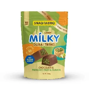 Конфеты SNAQ FABRIQ Молочный шоколад с начинкой фисташковой пастой и хрустящим тестом /флоу-пак/ 130г*15