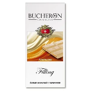 Шоколад BUCHERON Filling белый с начинкой со вкусом апельсина 85г*10