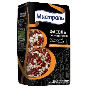 Фасоль МИСТРАЛЬ микс (красная и белая) по-аргентински /пакет/ 450г*12