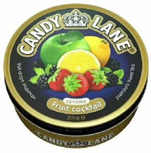 Леденцы CANDY LANE Фруктовый Коктейль /жесть/ 200г*24