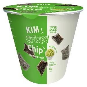 ***Чипсы YOPOKKI WASABI из морской капусты со вкусом васаби /стакан/ 30г*12