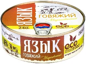Язык ECOFOOD говяжий маринованный /жесть/ 240г*8