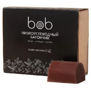 Батончик BOB неглазированный Низкоуглеводный без добавления сахара (5шт) /картон/ 125г*12