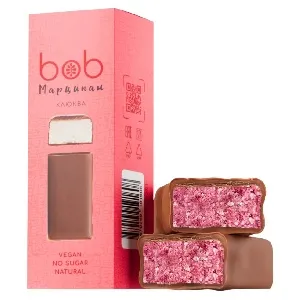 Батончик BOB глазированный "Марципан с клюквой" БЕЗ сахар /шоубокс/ 30г*12