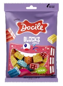 Мармелад DOCILE 81034 ассорти кислых кирпичиков ASSORTED SOUR BRICKS /пакет/ 80г*24