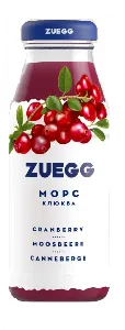 Морс ZUEGG клюквенный 100% /стекло/ 200мл*24 Морс ZUEGG клюквенный 100% /стекло/ 200мл*24