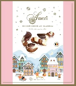 Конфеты AMERI ZV50007 шоколадные с орех.кремом Seashells НГ /картон/ 250г*12
