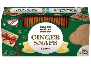 Печенье NYAKERS Хрустящее имбирное со вкусом лимона /НГ-рукав/ 150г*12