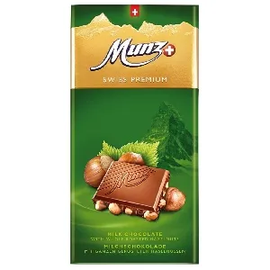 ***Шоколад MUNZ молочный с обжаренным фундуком 100г*12