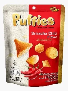 Рисовые снеки R!SE BUDDY «Puffies» со вкусом «Шрирача» 60г*20 Рисовые снеки R!SE BUDDY «Puffies» со вкусом «Шрирача» 60г*20
