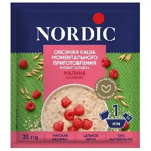 Каша NORDIC овсяная м/п с МАЛИНОЙ /шоубокс/ 35г*20 Каша NORDIC овсяная м/п с МАЛИНОЙ /шоубокс/ 35г*20