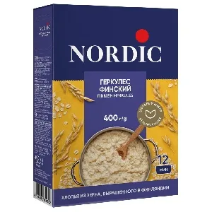 Хлопья NORDIC FINNISH HERKULES овсяные ГЕРКУЛЕС ФИНСКИЙ /картон/ 400г*10 Хлопья NORDIC FINNISH HERKULES овсяные ГЕРКУЛЕС ФИНСКИЙ /картон/ 400г*10