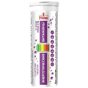 Напиток HAAS Энергетические витамины со вкусом лесных ягод /туба/ 40г*12