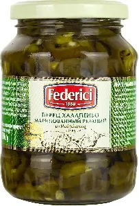 Перец FEDERICI халапеньо маринованный резаный /стекло/ 370мл*12