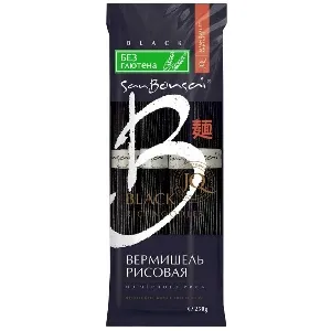 Вермишель SANBONSAI из черного риса, без глютена /пакет/ 250г*20 Вермишель SANBONSAI из черного риса, без глютена /пакет/ 250г*20