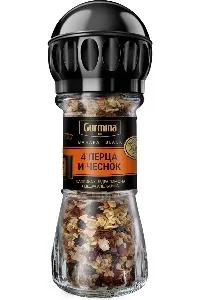 Приправа GURMINA BAHARAT BLACK 4 перца и чеснок /мельница/ 50г*6 Приправа GURMINA BAHARAT BLACK 4 перца и чеснок /мельница/ 50г*6