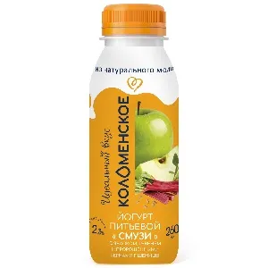 Йогурт КОЛОМЕНСКИЙ СМУЗИ питьевой мдж 2,3% Яблоко-ревень-пророщенные зерна /пэт/ 260г*4