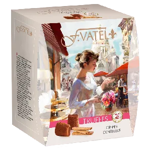 Конфеты F.VATEL трюфель с кусочками хрустящего панкейка /картон/ 200г*10