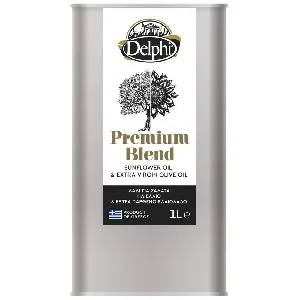 Масло DELPHI салатное (подсолнечное рафинированное 80% / оливковое E.V. 20%) /жесть/ 1л*9