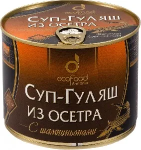 Суп -Гуляш ECOFOOD из осетра с шампиньонами /жесть/ 530г*4 Суп -Гуляш ECOFOOD из осетра с шампиньонами /жесть/ 530г*4